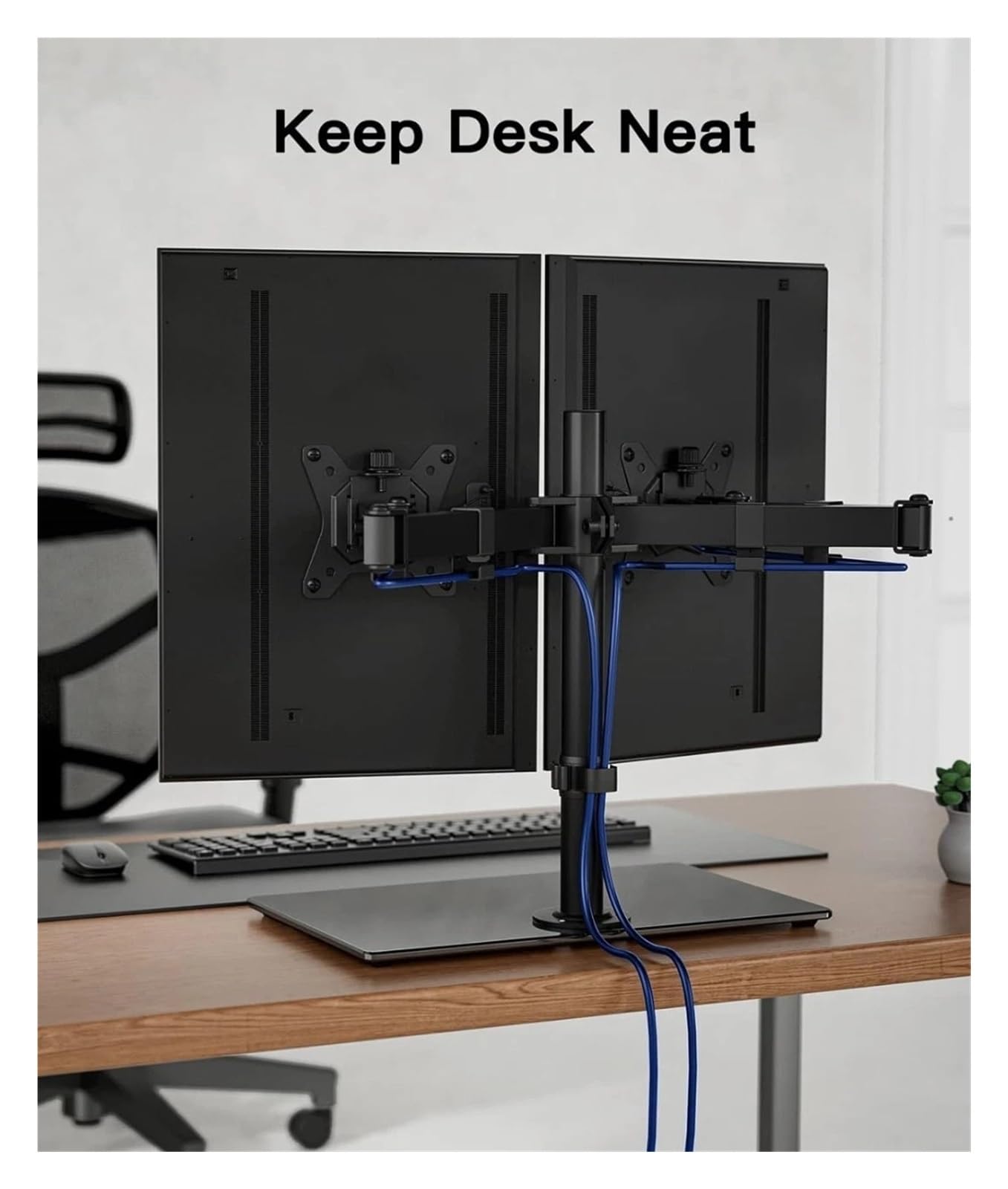 braccio per monitor, Supporto for doppio monitor: 2 monitor fino a 27 pollici