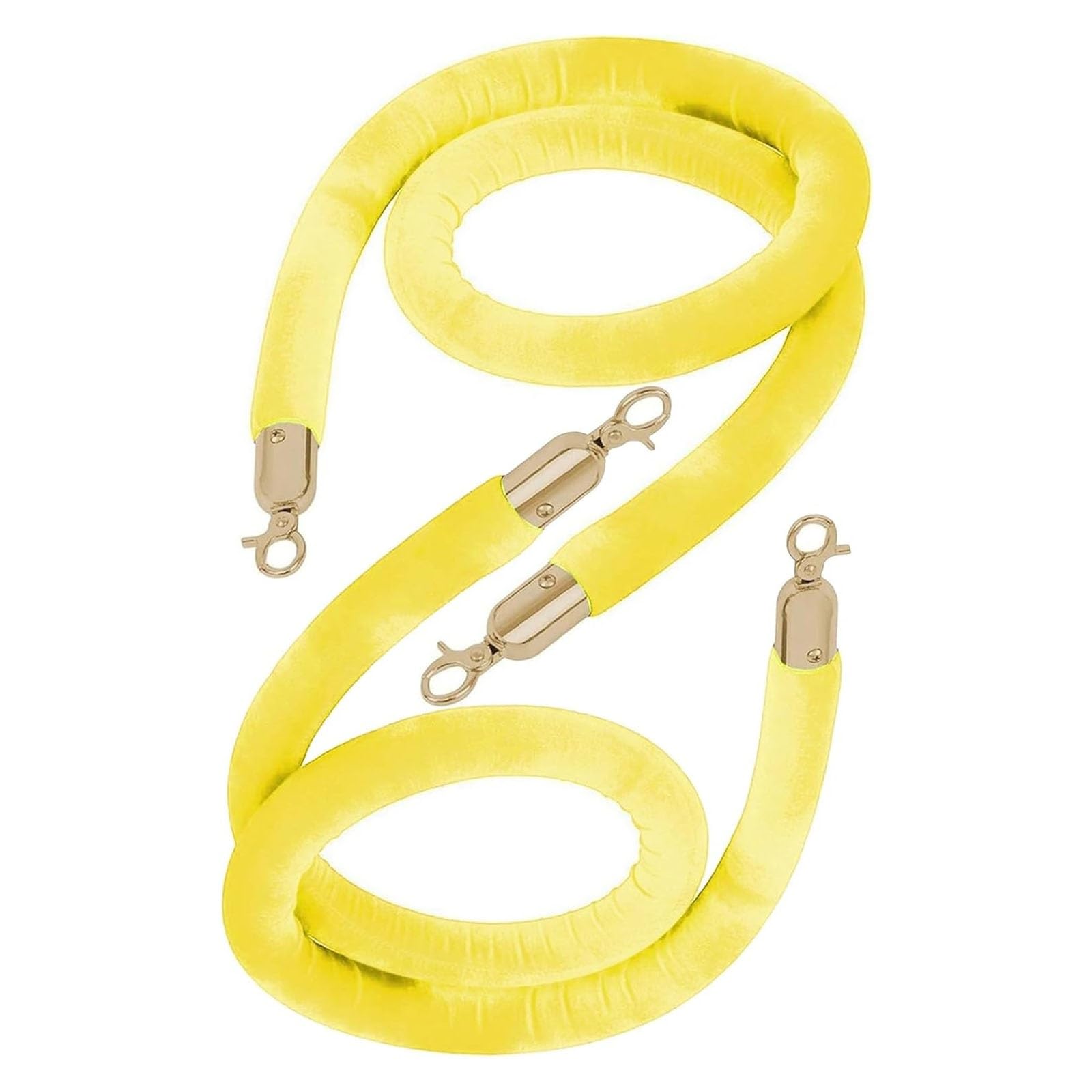 Ghkryd Yellow B Barrier Rope, Velvet Crowd Control Rope With Clasps, For Queue Divider(,10Ft/305Cm)