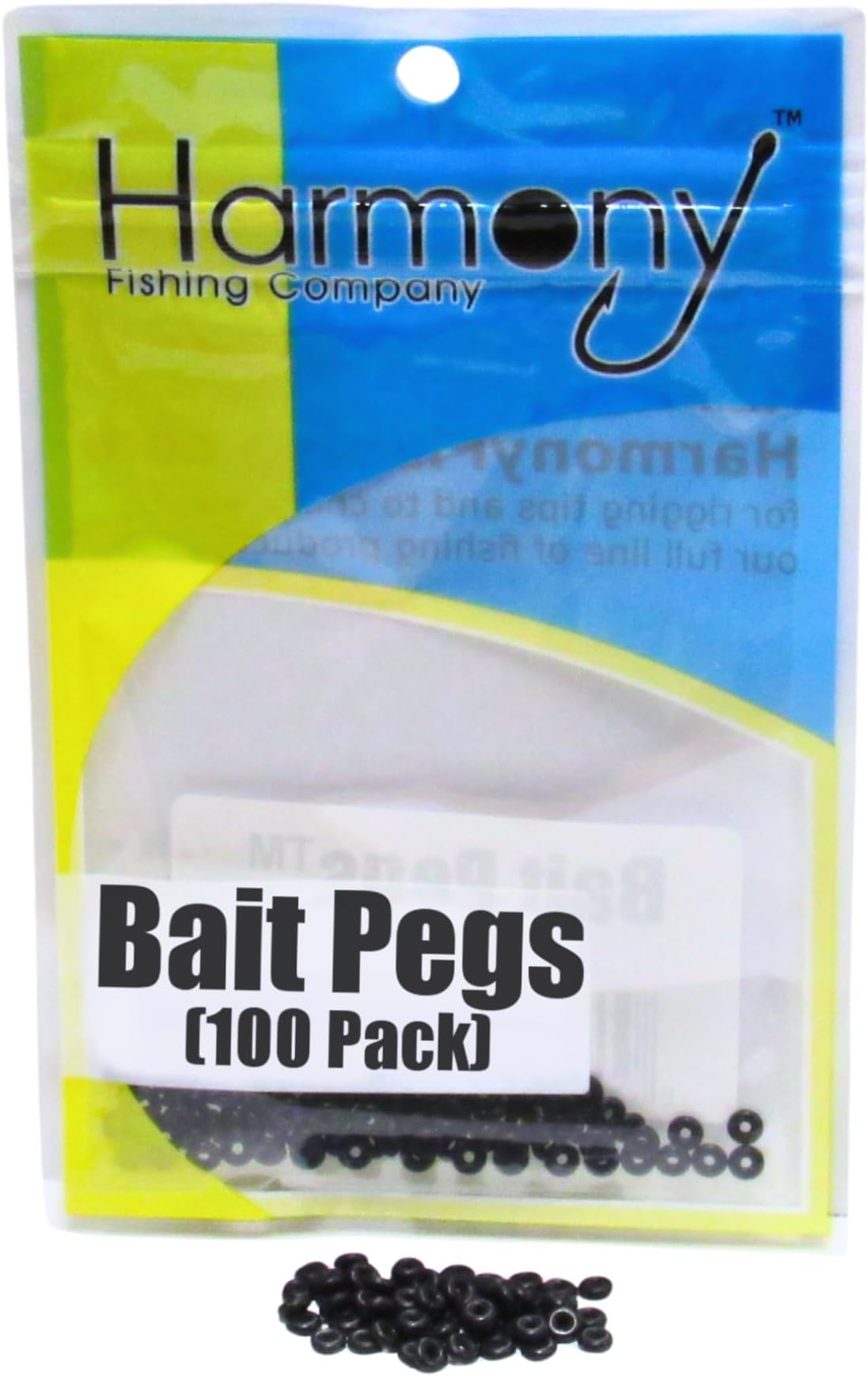 Bait Pegs (100 Pack) - Rubber pegs for Pegging Soft Plastic Fishing Lures to Hooks, jigs, chatterbaits, etc [Select Size]
