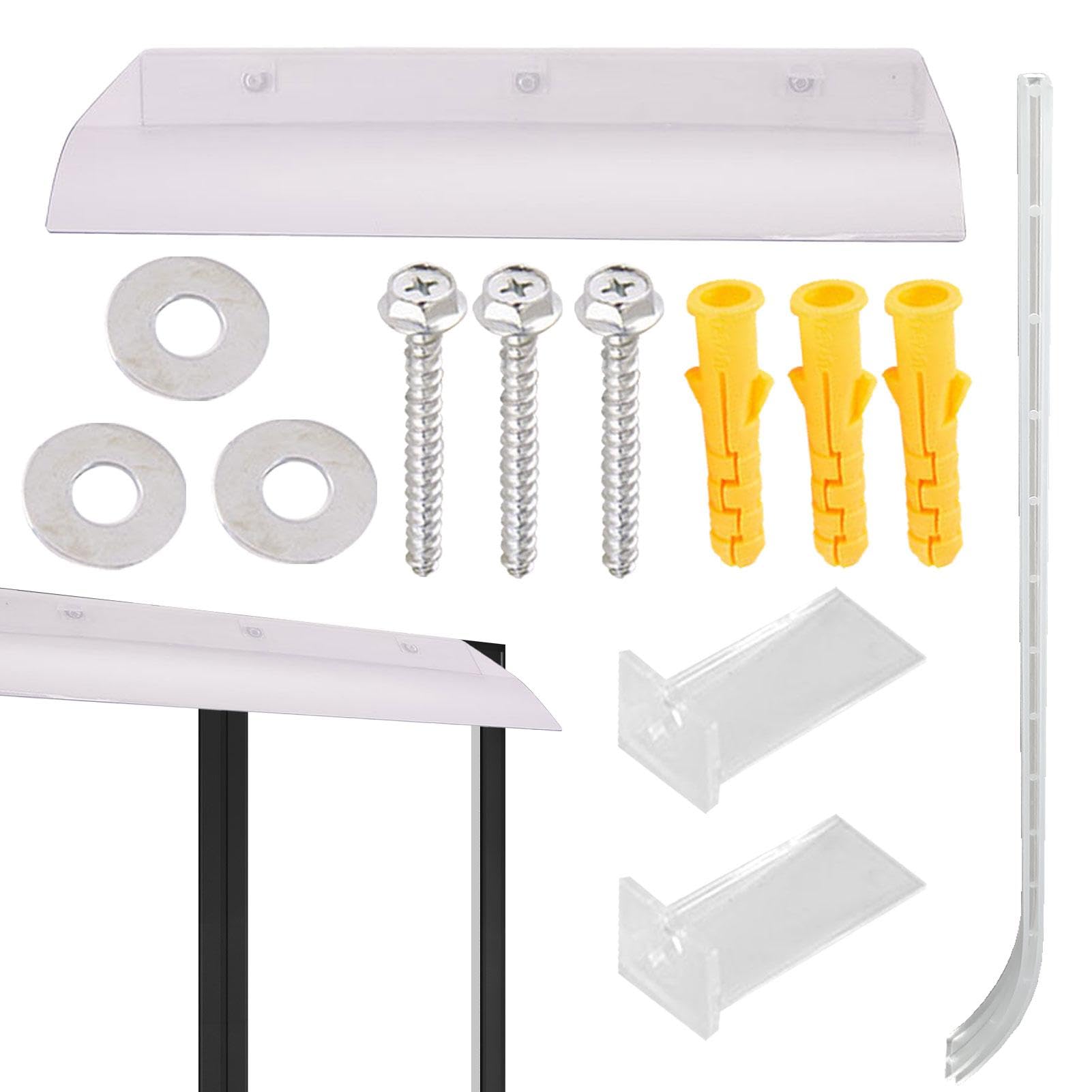 Auvent pour portes anti-bruit de pluie avec store de fenêtre extérieur transparent