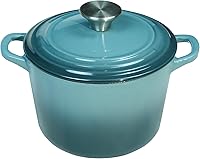 FLAVEHC 1.8 Qt Enameled Cast Iron Dutch Oven Pot with Lid - Slateblue, Perfect for Bread Baking, Rice & Small Meals