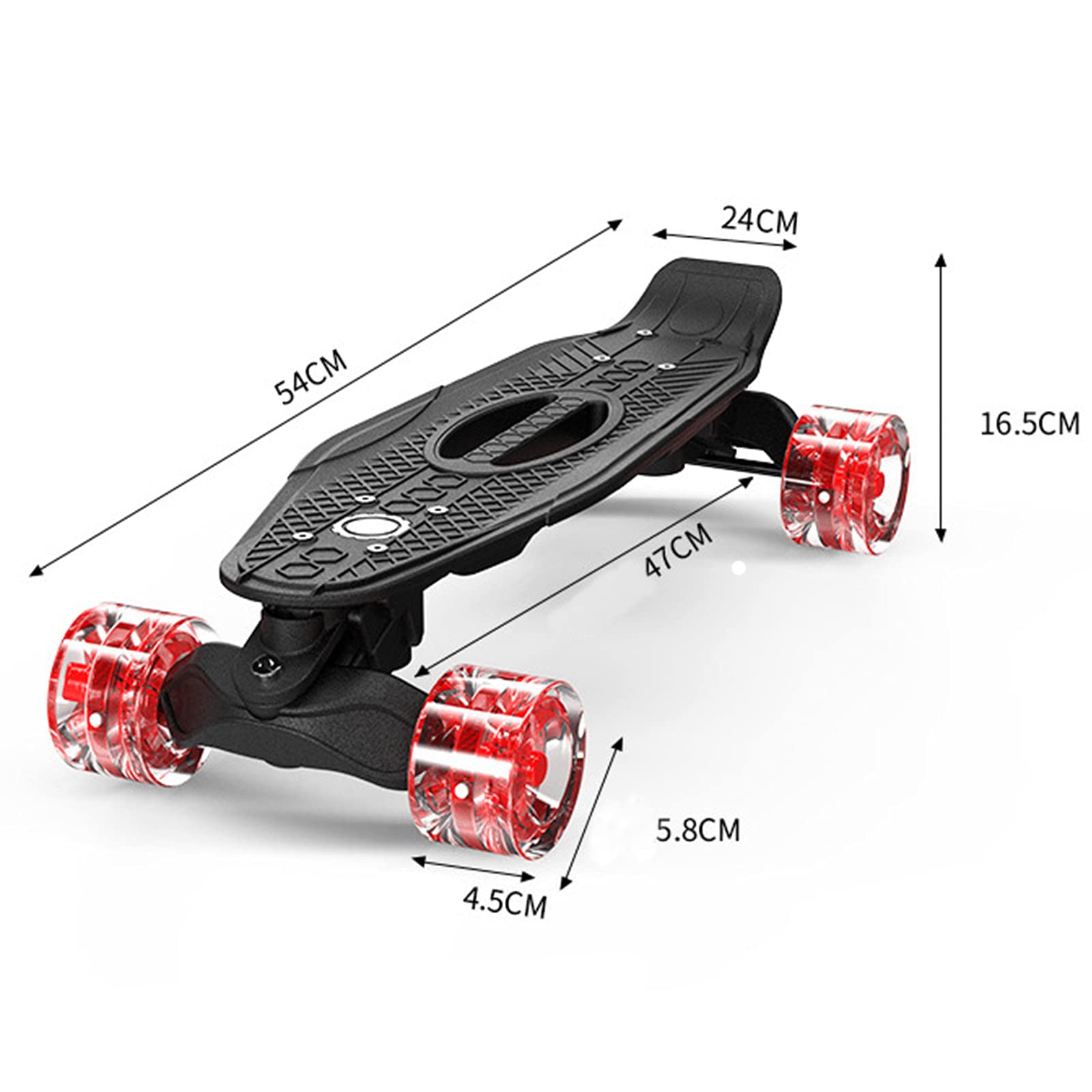 Skateboard Planche à Roulette 21" Mini Cruiser Standard Skateboards avec LED Light Up Roues, Single Kick Concave Skateboards pour Enfants Jeunes Adolescents Adultes