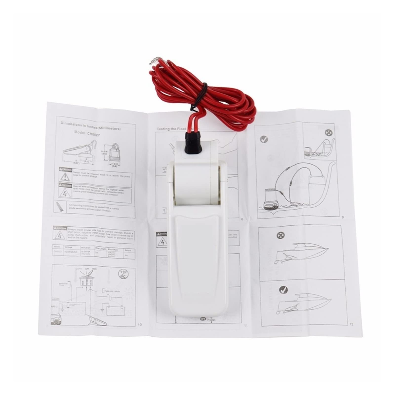 3500GPH duży przepływ elektryczna pompa zęzowa łodzi 12v 24v Dc z przełącznikiem pływakowym zestaw zatapialny 12 24 v 3500 Gph,Wysoka wydajność(24v)