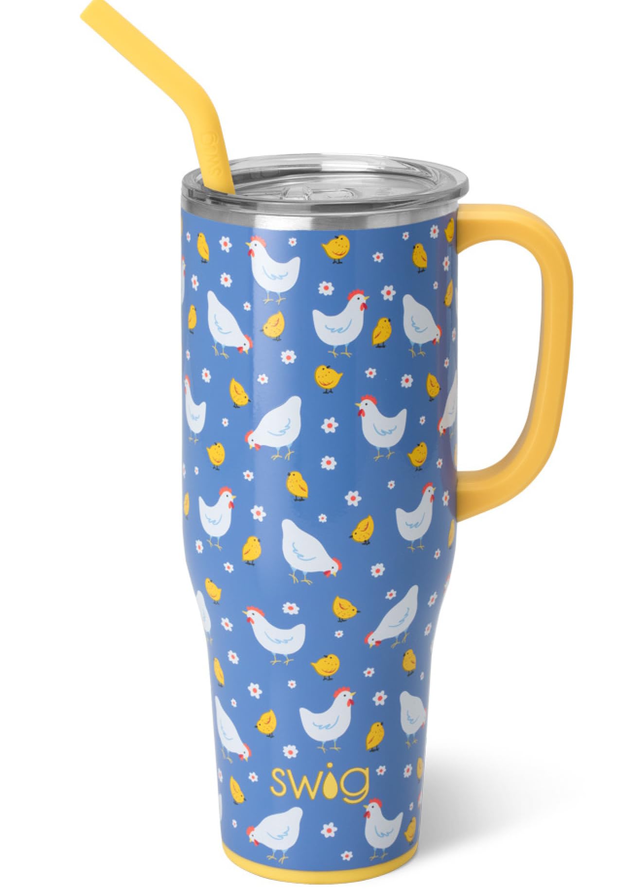 Swig Life 40oz Mega Mug, 40 oz Tumbler with Handle and Straw, Cup Holder Friendly, Dishwasher Safe, Extra Large Insulated Tumbler, Stainless Steel (