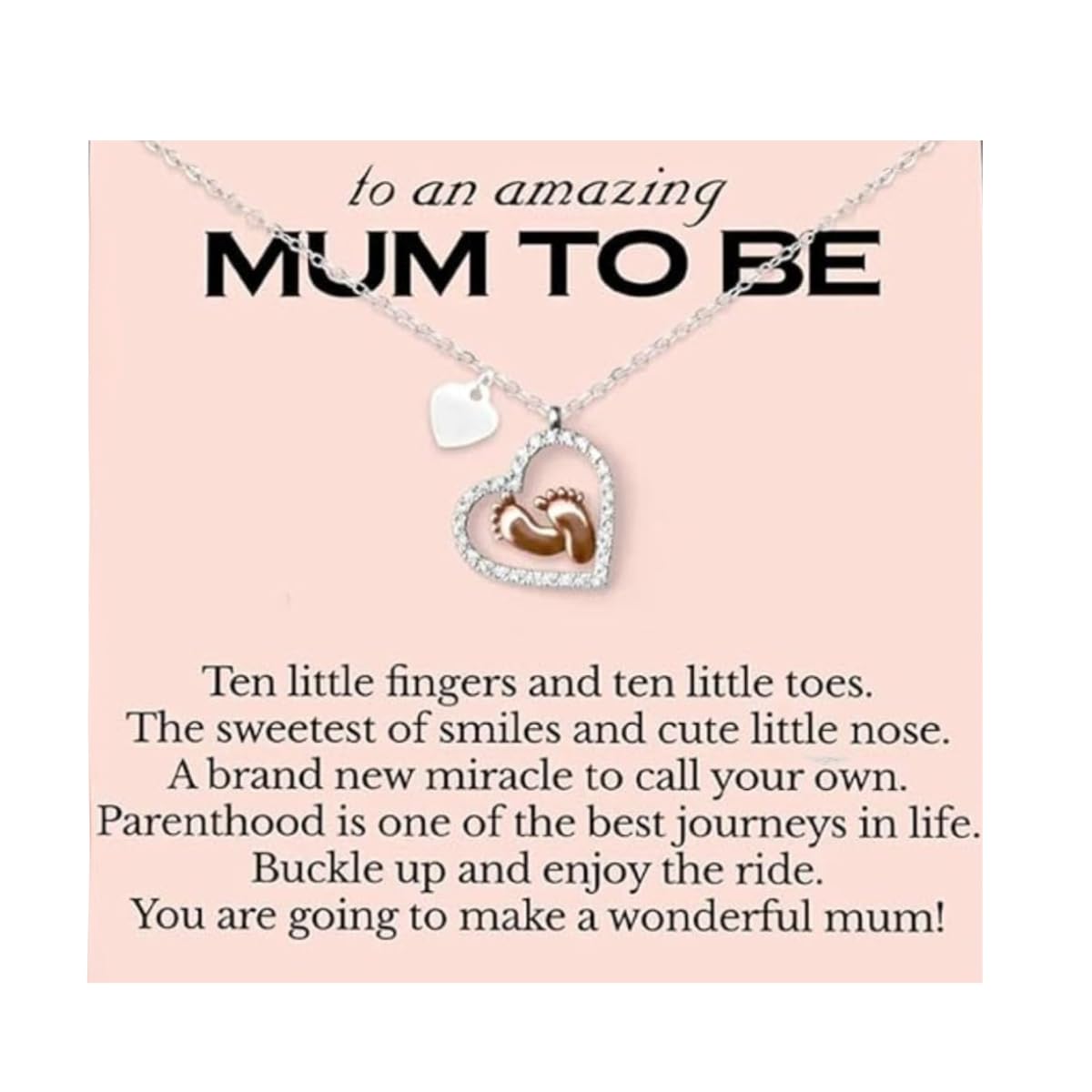 FABUNORA 925 Sterling Silver chain Pendant & Baby Feet Heart Necklace To An Amazing Mum to Be, Necklace For Mother With Message Card, (B0BWJX1L7F) Amazon Price History, Amazon Price Tracker