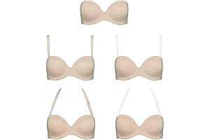 Women's Full Figure Strapless Bra with Convertible Clear Straps for Plus Sizes