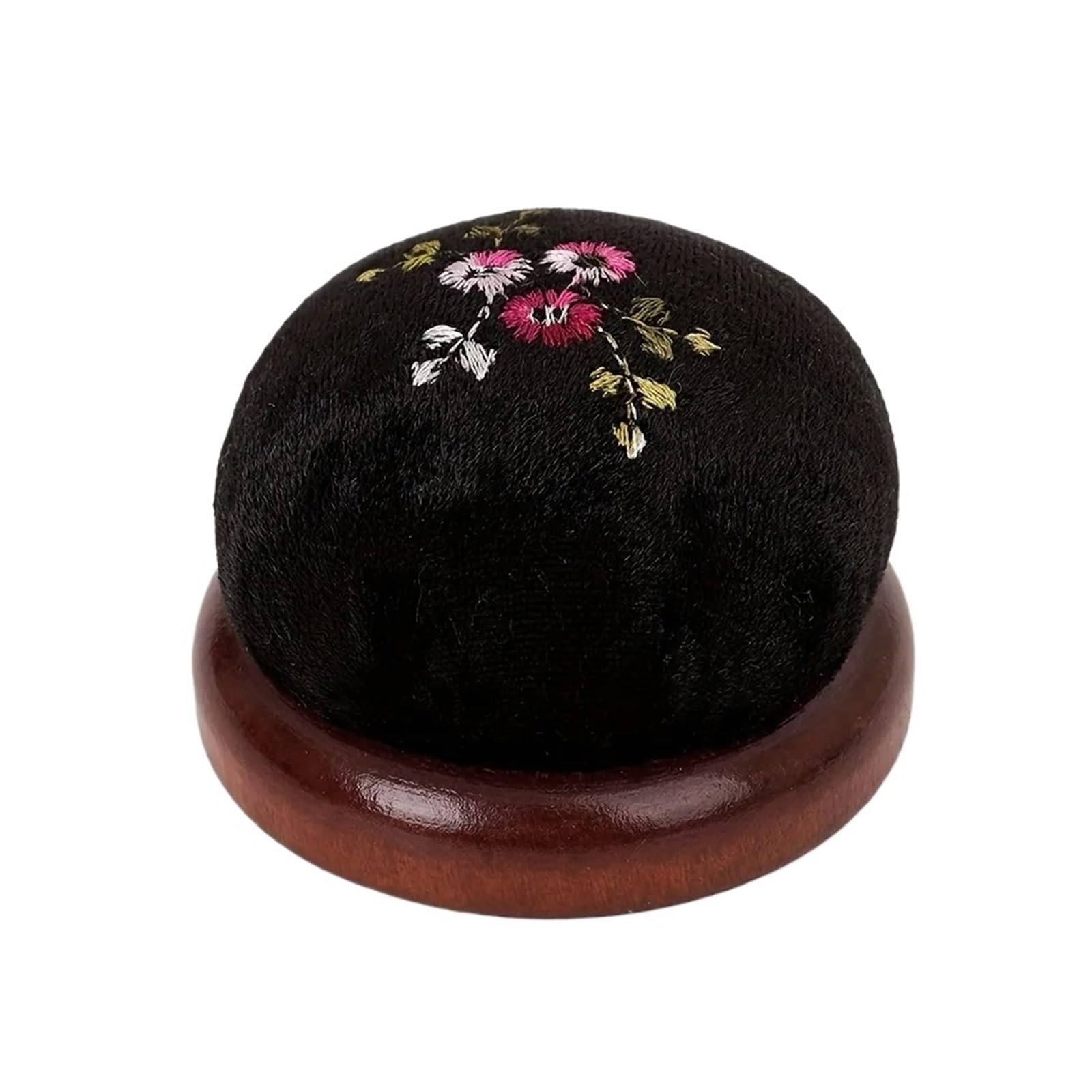 Pin Cushion 2Pcs DIY Handmade Needle Insertion Pad Plush Cloth Coffee Color Base Fabric Black Gray Needle Bag for Needlework(C)