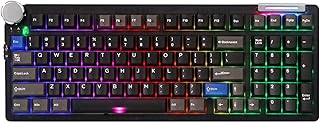 EPOMAKER CIDOO ABM098 1800 Compact VIA Gasket Mount Hot Swappable Bluetooth 5.0/2.4Ghz/Type-C Mechanical Gaming Keyboard, with Poron Foam, South-facing LEDs and a Metal Rotary Knob for Mac/Win (Black)