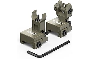 Bulletproof Front Rear Iron Sights Compatible with AR15 M4 M16 and Most Rifles