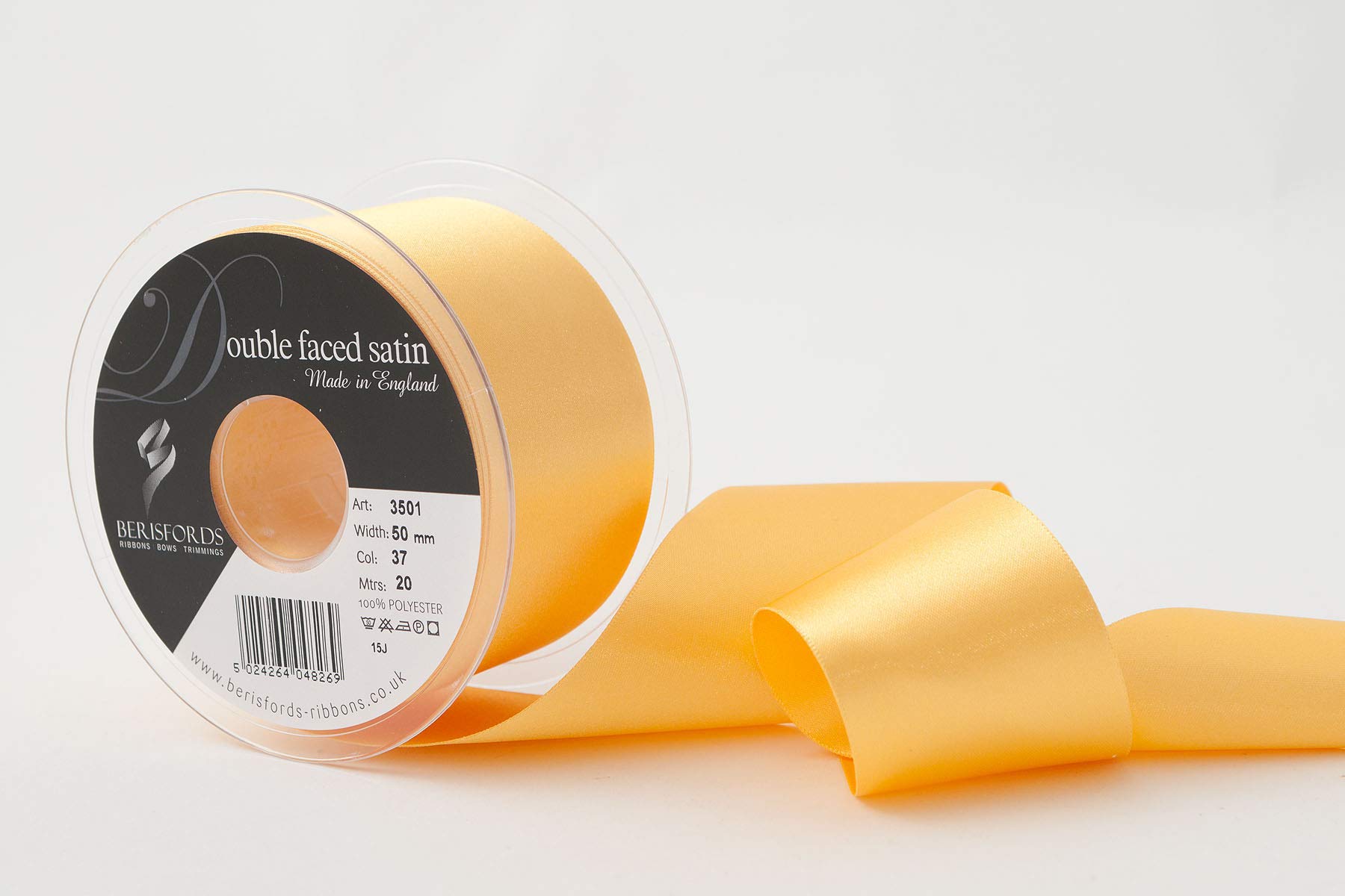 Berisfords 37 Gold Double Faced Satin Ribbon