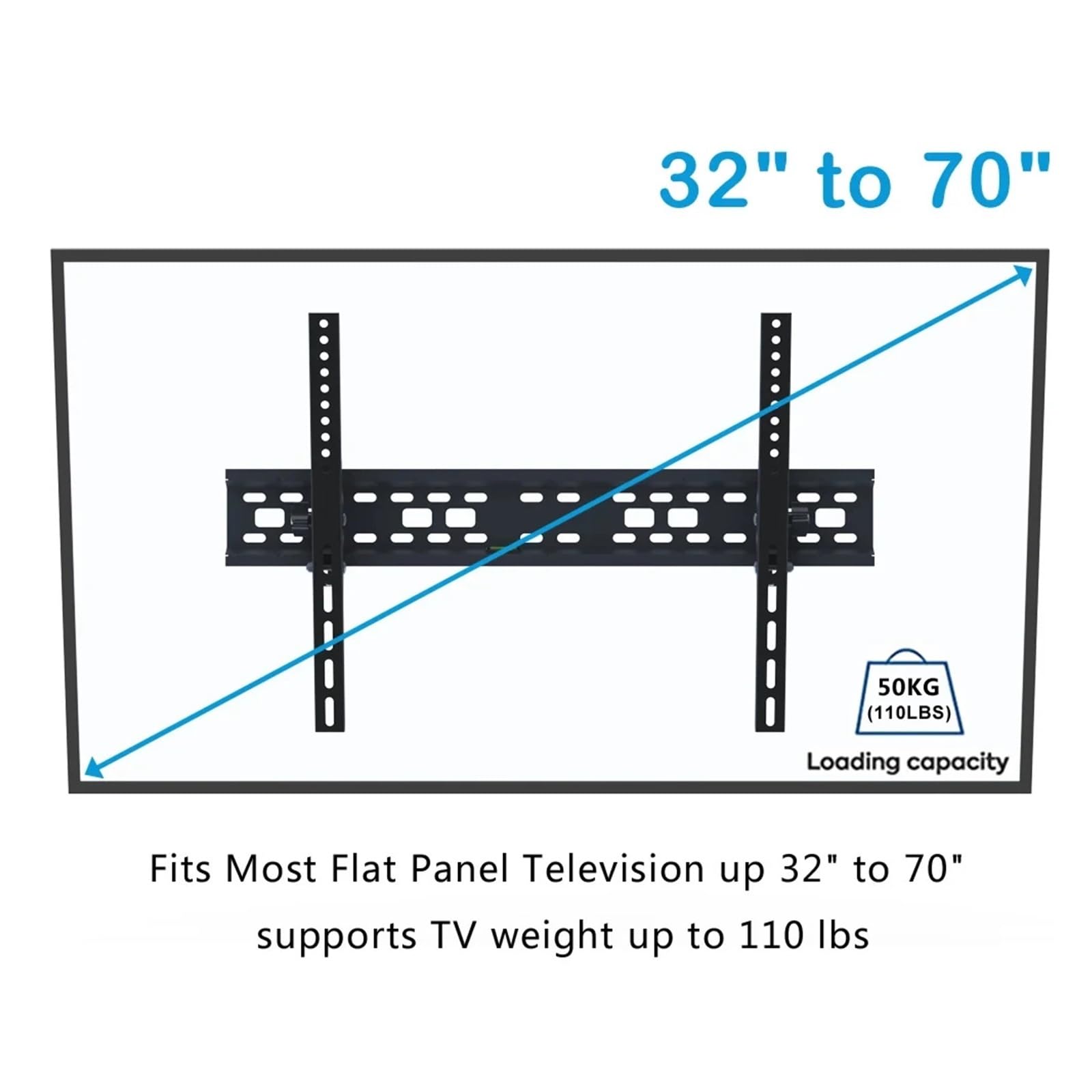 Supporto TV Universale Inclinabile E Regolabile, Compatibile Con BEISHI, Staffa for Montaggio A Parete TV | Staffa da parete LED LCD da 32-70 pollici, carico massimo 40 kg VESA 600x400 mm(32-55inch)
