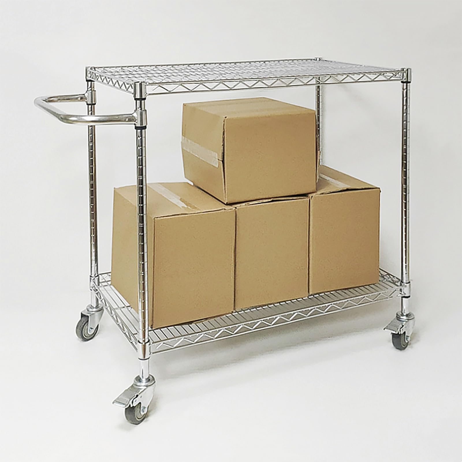 Carrelli In Metallo A 2 Ripiani, Ripiano Metallico Organizer, Carrello Portaoggetti Organizer per Impieghi Gravosi, Carrello Di Servizio per Cucina E Ufficio(75 * 35 * 110CM)