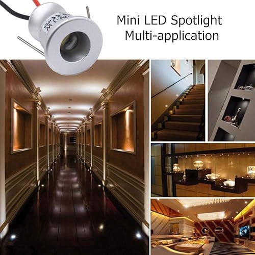Miniatura 2 de Quentacy DC12V 1W Mini foco LED para joyas para interiores mostrador de techo luz empotrada para caravana micro lectura blanco cálido carcasa negra