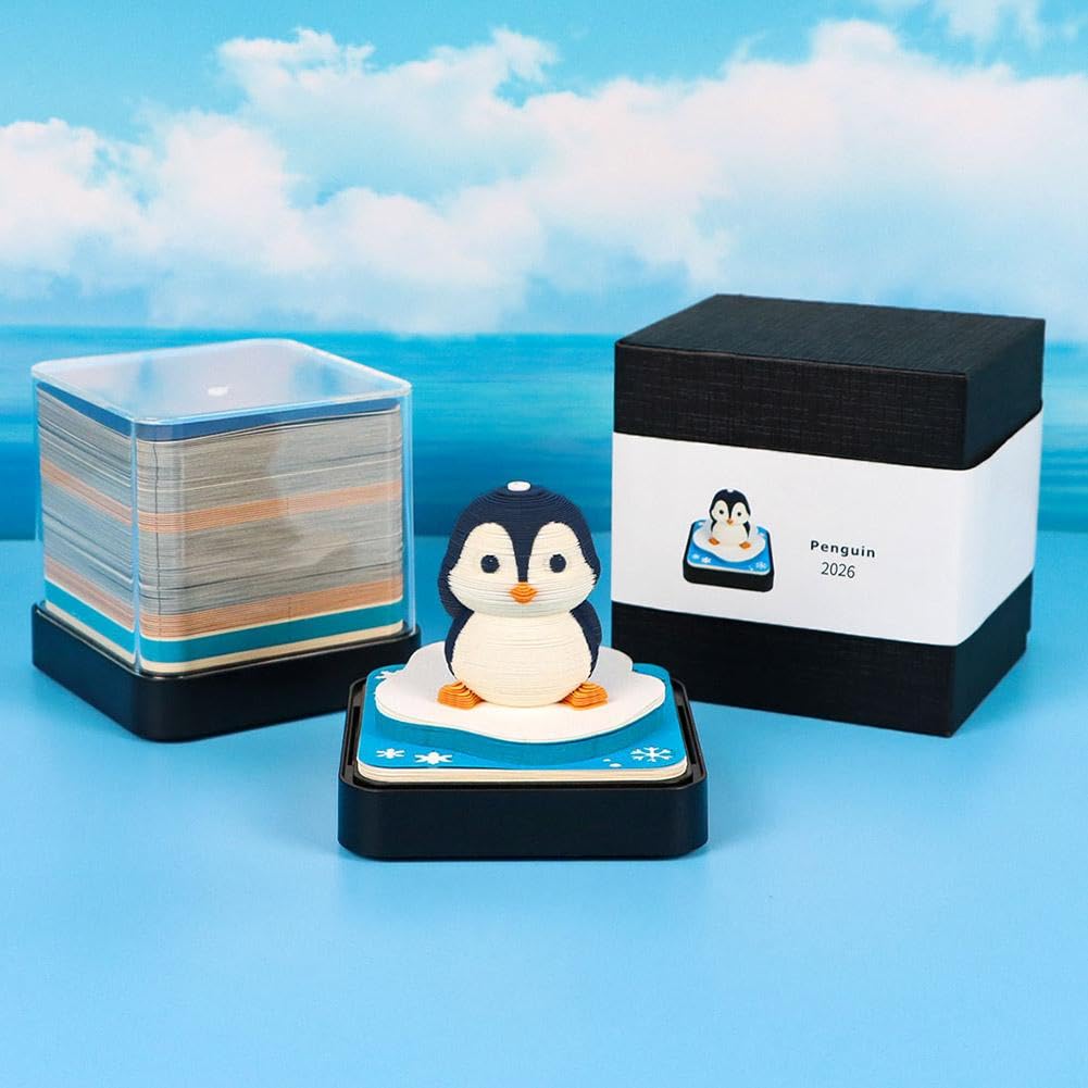 Amazon.co.jp: ペンギン 3Dカレンダー 2026 立体カレンダー 3D付箋