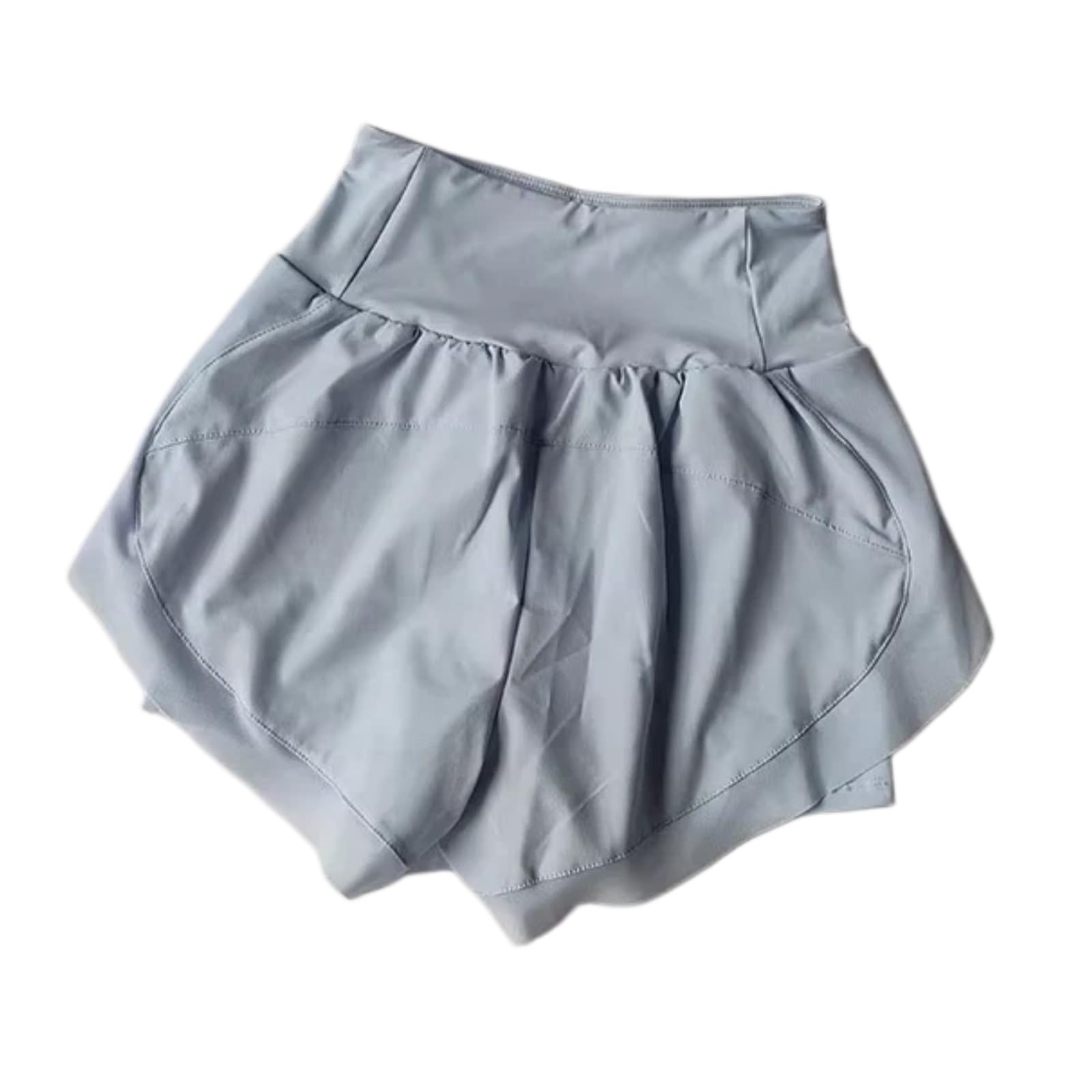Shorts Yoga Donna A Maglia Tasche Filettate Nylon Elastam | Shorts sportivo a maglia senza cuciture vestibilità regolare, tasche filettate laterali, per yoga, palestra e allenamento