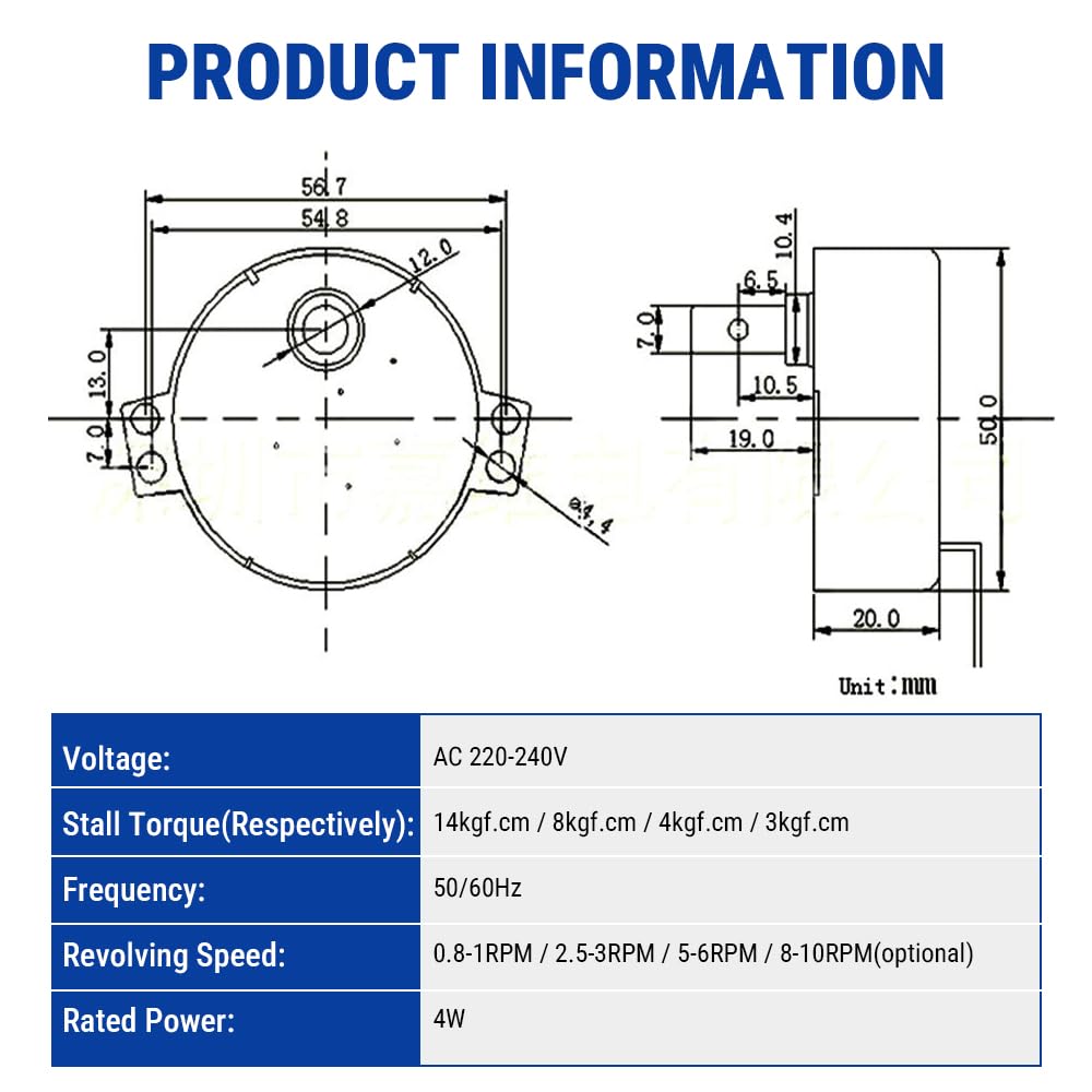 Motore - 1pc 220-240V AC Motoriduttore sincrono Motoriduttore 4W CW/CCW(8-10RPM)
