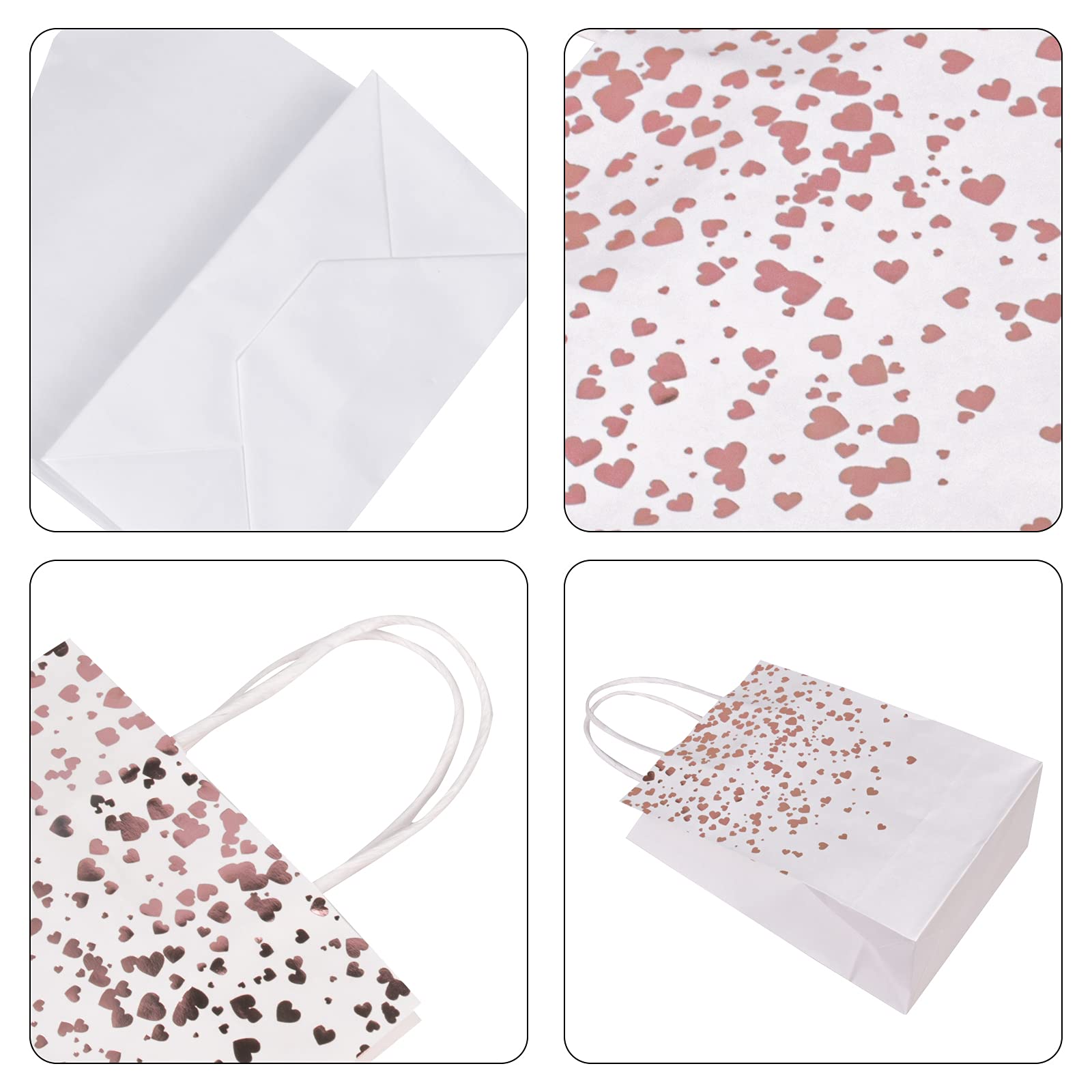 10 sacchetti regalo in carta kraft per addio al nubilato regalo per sposa compleanno con manico intrecciato riciclabile borsa per la spesa per compleanni matrimoni baby shower feste di Natale