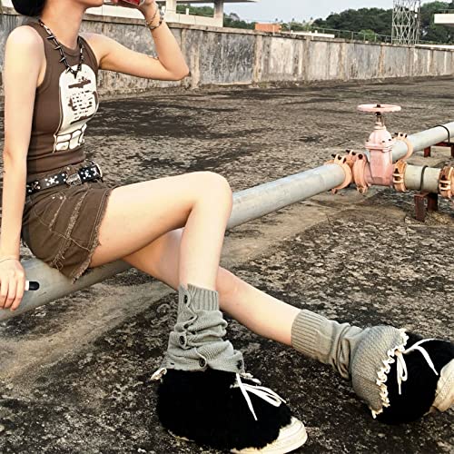 Image of Lebaley Kawaii Leg Warmers Y2K Harajuku Legs Warmer for Girls Women Lolita Accessorie Gothic Long Sock Winter Ankle Warmers