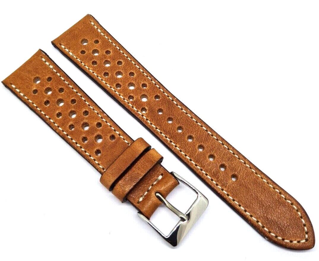 Horween Dublin Racing Bracelet de montre 20 mm Marron clair Fabriqué en Allemagne