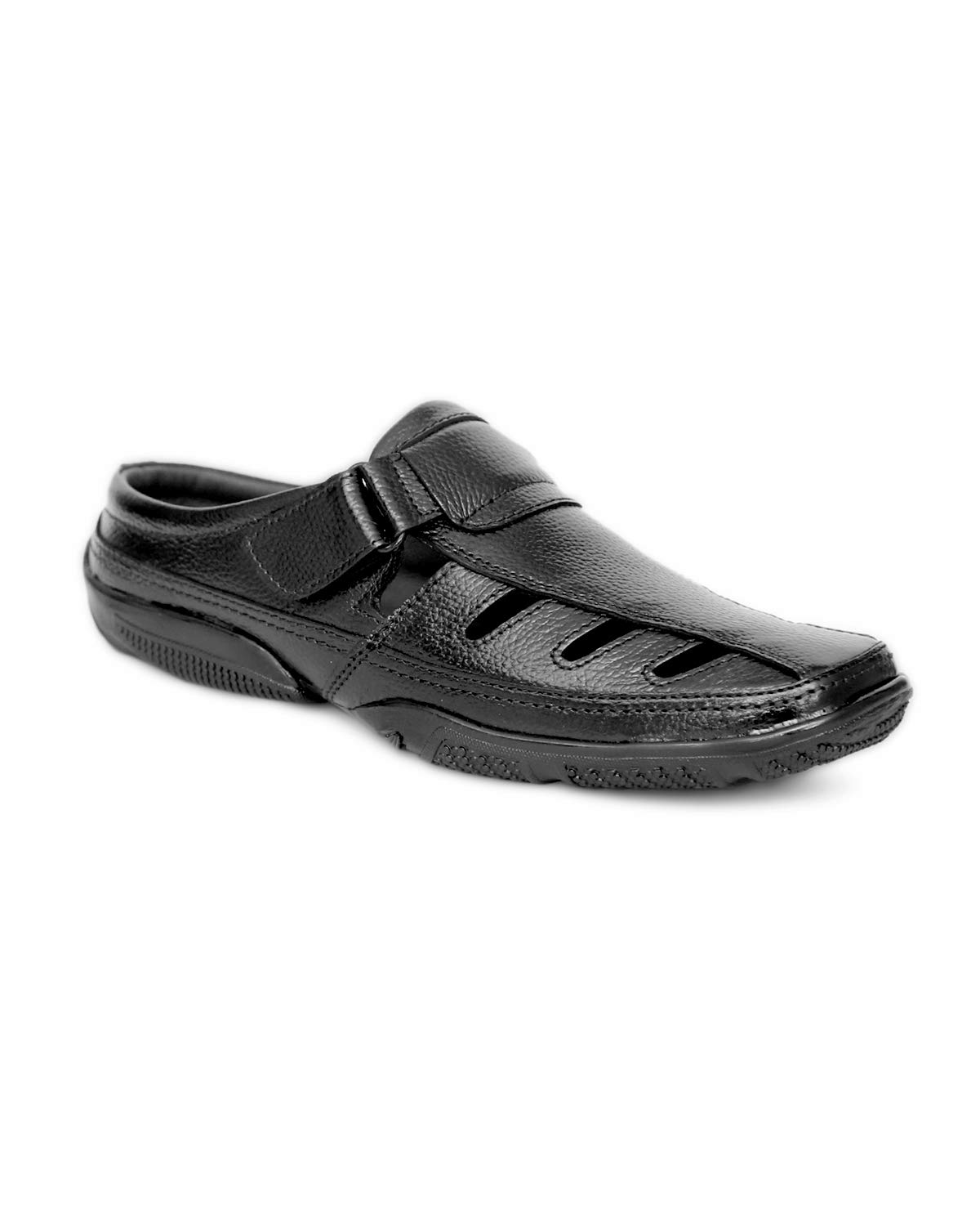 Ostr Mens Stylish & Casual Genuine Half Leather Sandal (7, Black) (B07MP6CJL8) Amazon Price History, Amazon Price Tracker