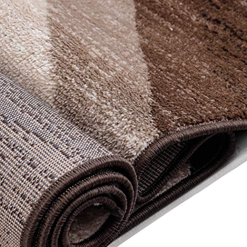 Rugs City Area Rug Living Room Bedroom Brown Modern Medium Pile Wave Carpet Hallway Runner Soft Thick Pile Floor Rugs (BROWN, 160 X 230 CM) - Cosy Home Interiors Rugs City Area Rug Living Room Bedroom Brown Modern Medium Pile Wave Carpet Hallway Runner Soft Thick Pile Floor Rugs (BROWN, 160 X 230 CM) - Image 5