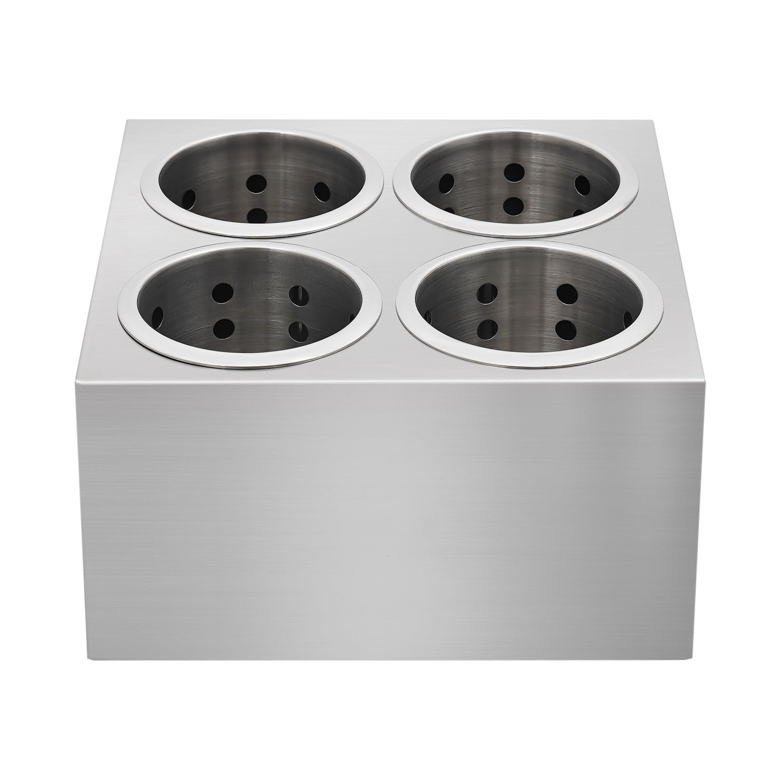 4 compartimentos de acero inoxidable para utensilios de cocina, organizador de cubiertos, cesta para utensilios, con orificios de ventilación, para palillos, cucharas, cuchillos y tenedores