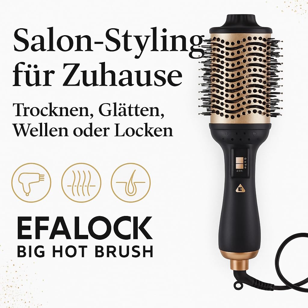 Rotschopf24 Efalock BIG HOT BRUSH Warmluftbürste Ionen Keramik + Tasche