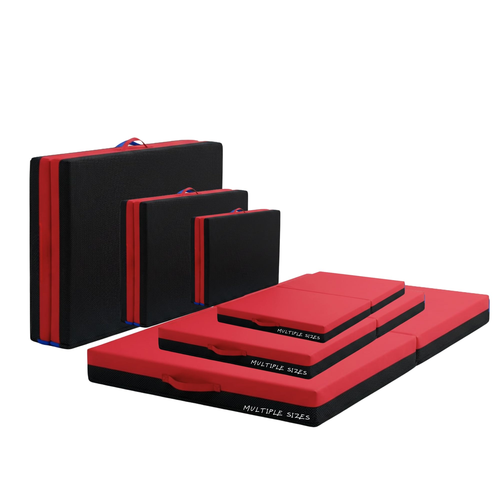 Non Slip Gymnastics Bi Fold Exercise Crash Landing Tumbling Mat For Yoga Aerobics Crashing Training Schools (Red, 200cm x 75cm)
