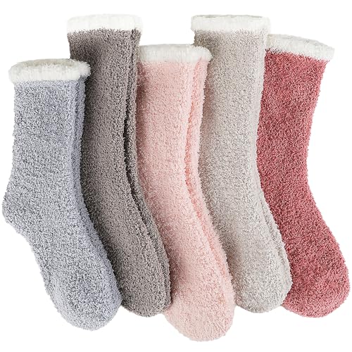 Image of EBMORE Womens Fuzzy Socks Fleece Fluffy Cabin Plush Warm Sleep Soft Cozy Winter Adult Socks