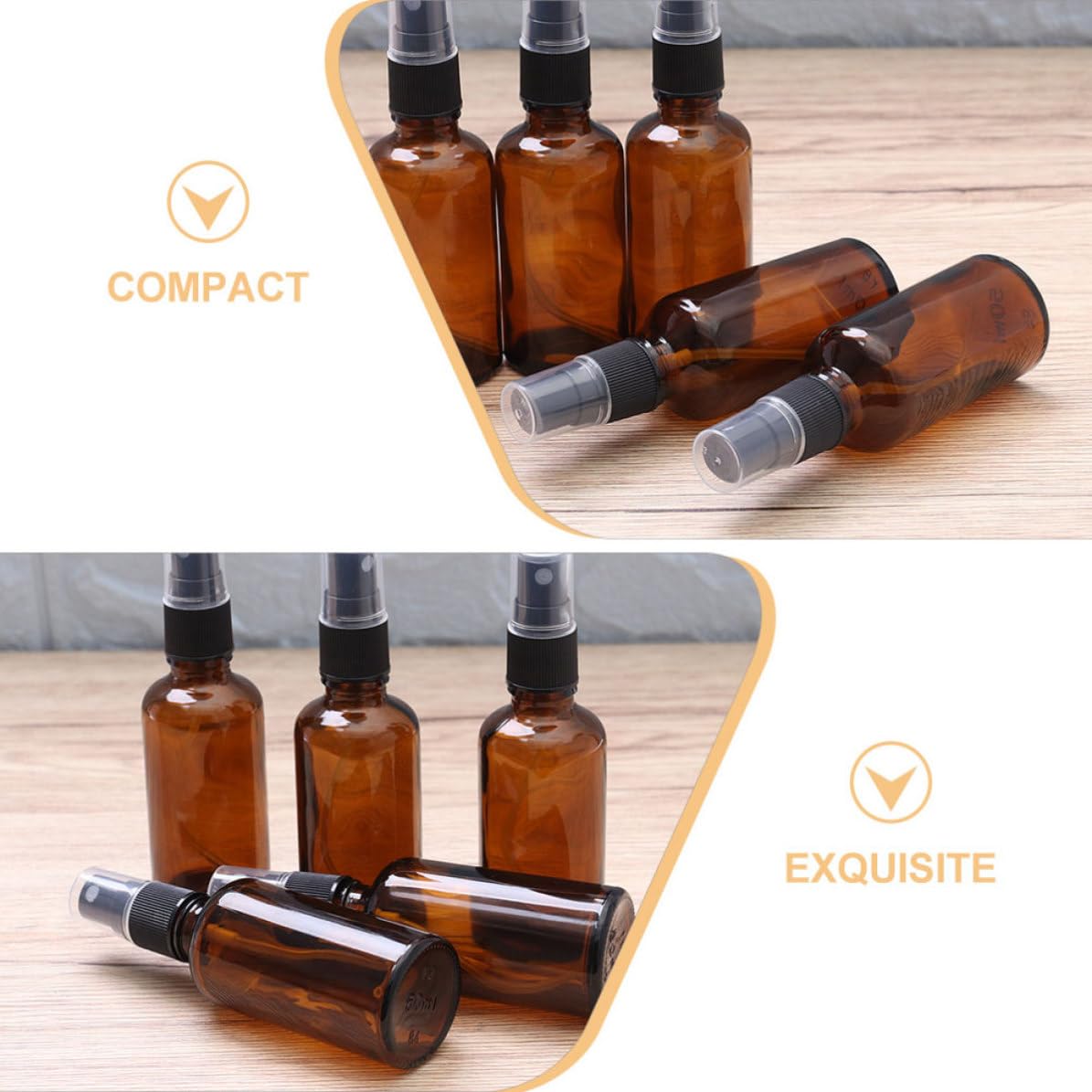 INOOMP Lot de 10 Flacons Vaporisateurs de Parfum Rechargeables en Verre 100ml, Faciles à Utiliser et Étanches, Voyage Transport un Paquet à Dos