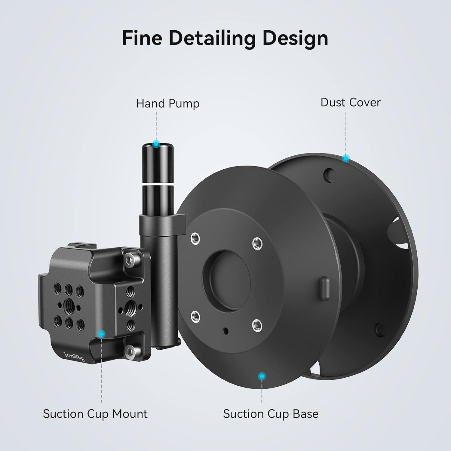 SmallRig 6″ Suction Cup Camera Mount, Car Mount for Camera/Smartphone on Car/Clean and Smooth Surfaces, Max 8kg Load for Speeds up to 80km/h (50mph), Recommend up to 15kg Load When Stationary - 4114