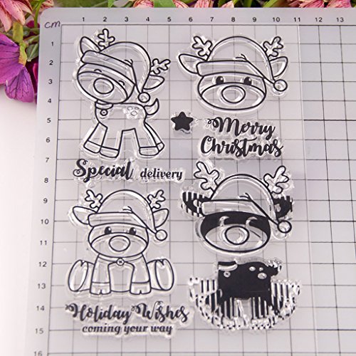 Dabixx - Timbri trasparenti in silicone per fai da...