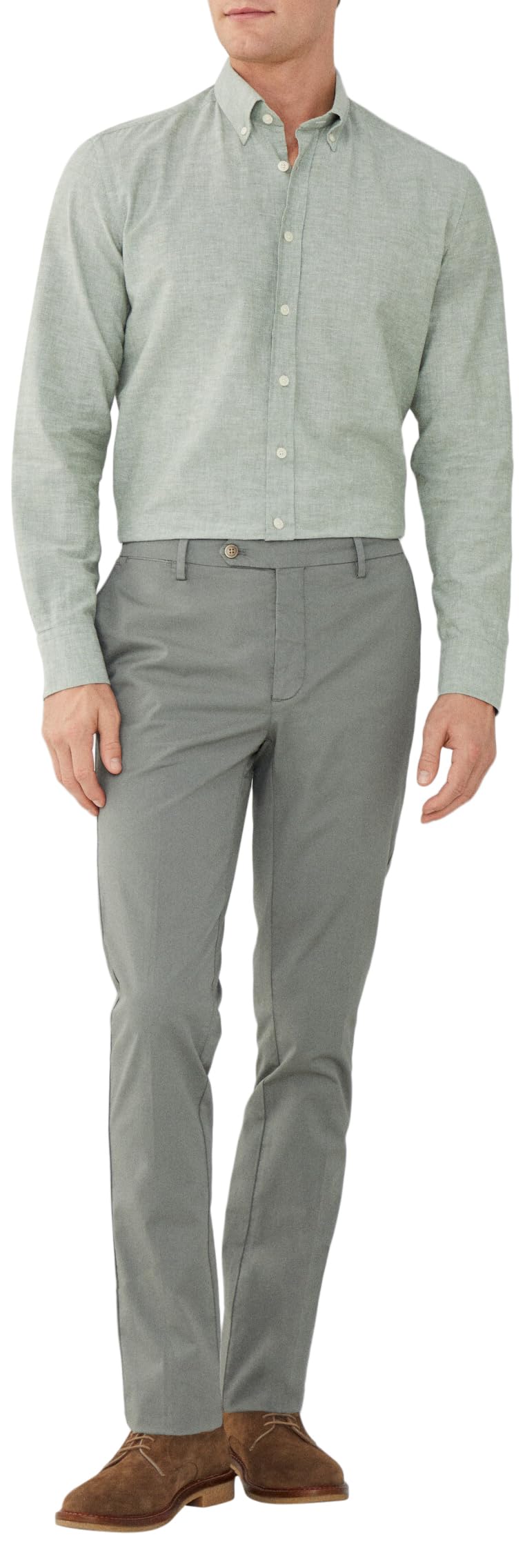 Hackett London Men's Brown (Khaki) Essential Stretch Pop Trouser, 36W/32L