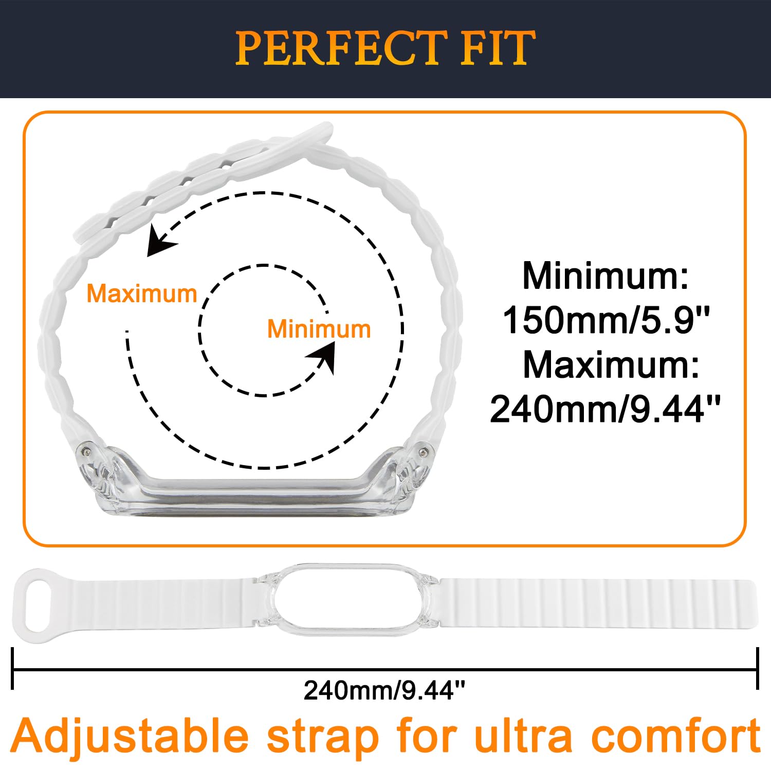 SOULWIT Pulsera para Plaud NotePin/NotePin S AI Grabadora de voz, Ajustable de 5.9"–9.44", Cómoda Correa de Silicona con Cierre Magnético - Blanca