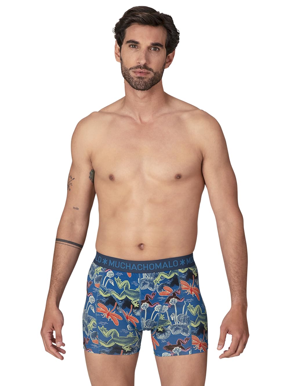 Muchachomalo Boxer da Uomo, Biancheria Intima da Uomo in Cotone, Multipack da 4 Pezzi, Boxer con Stampa, vestibilità Classica, con Fascia Elastica in Vita