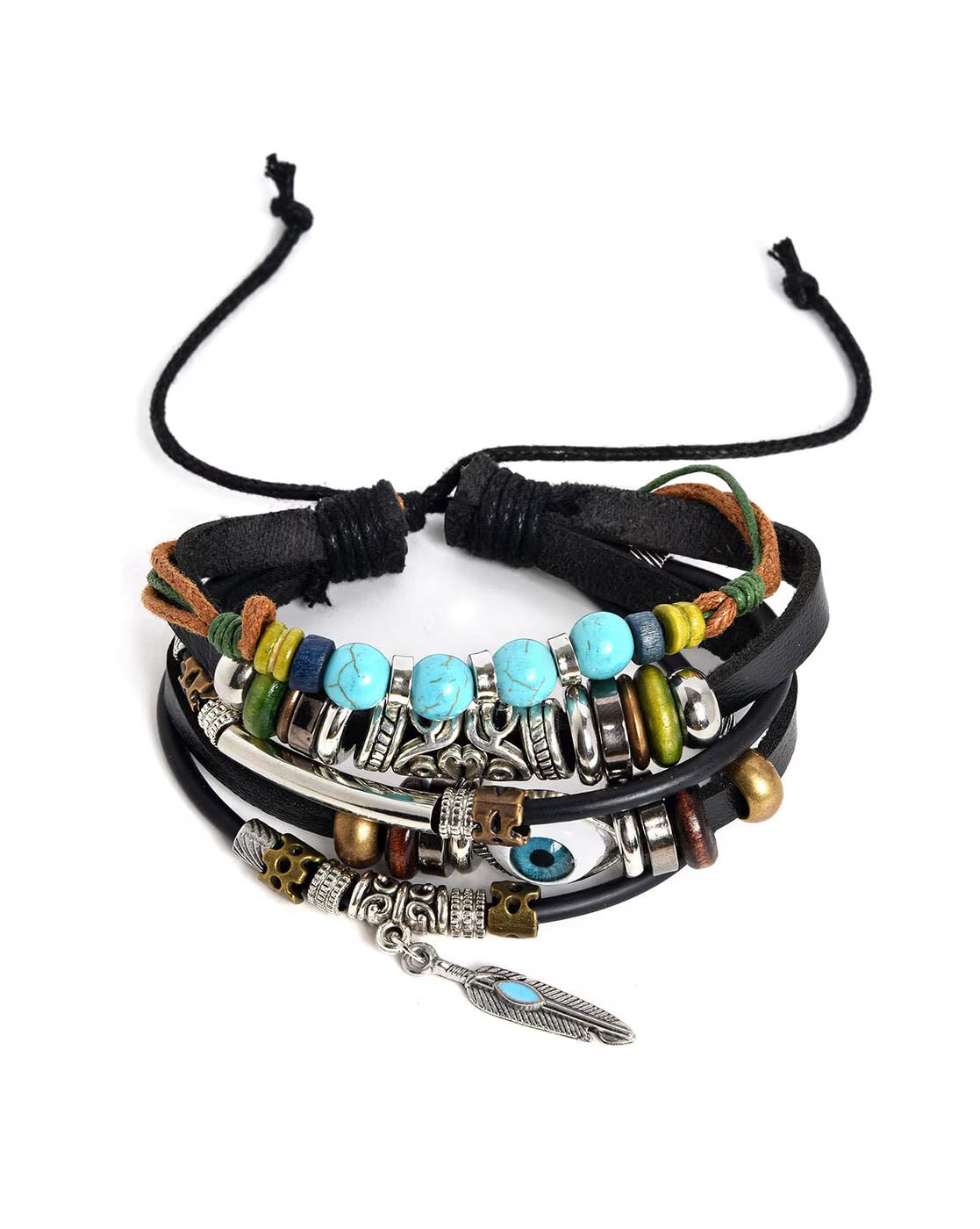 See full amazon price history chart for Adjustable Silver Feather Evil Eye charms Leather Bracelet For Men & Women s (Multi- color) Adjustable Silver Feather Evil Eye charms Leather Bracelet For Men & Women s (Multi- color) (B0DGGL8GM4) Amazon Price History, Amazon Price Tracker