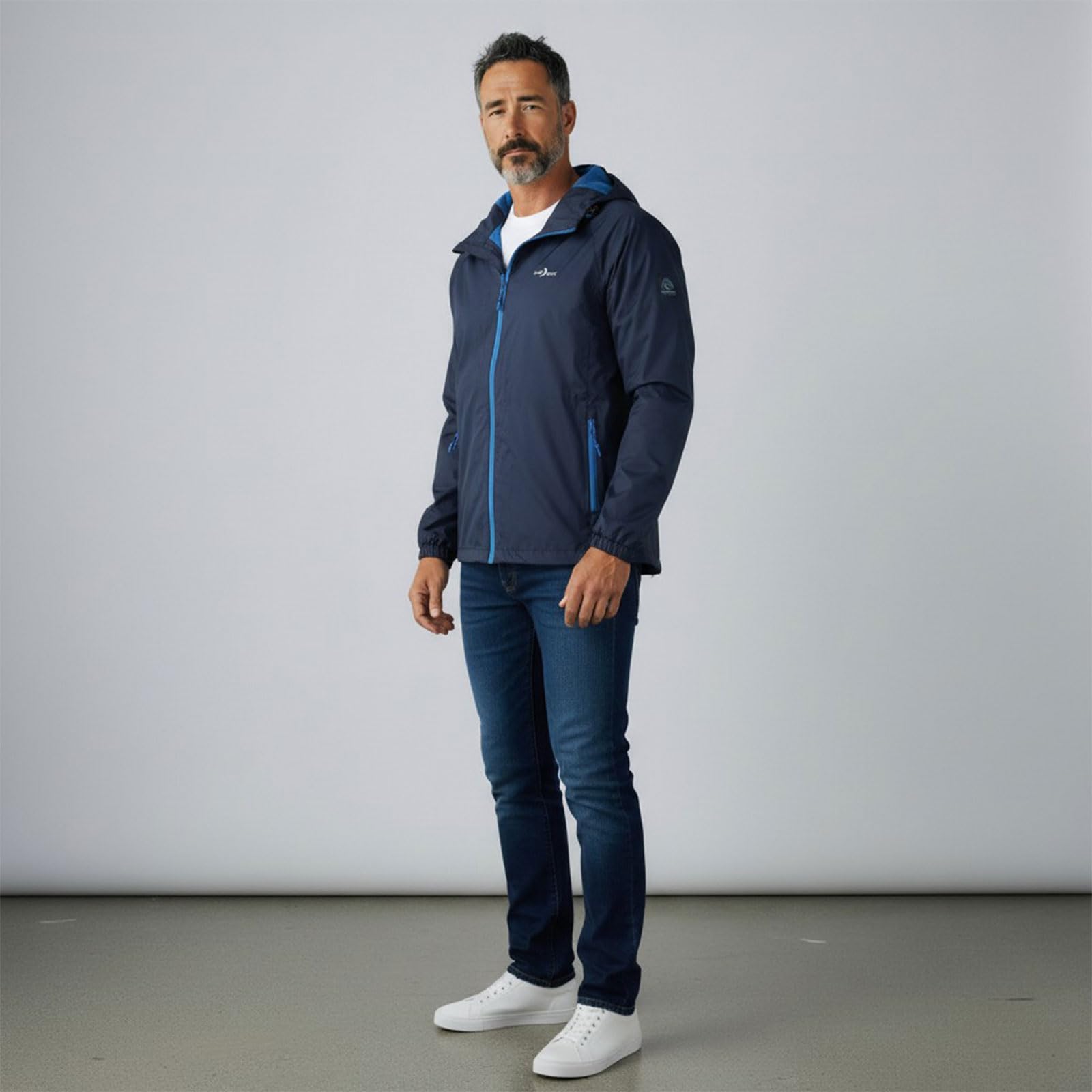 Blue Wave Herren Funktionsjacke Fabian - Outdoor-Jacke Regenjacke Wander- und Fahrradjacke in Schwarz Größe L