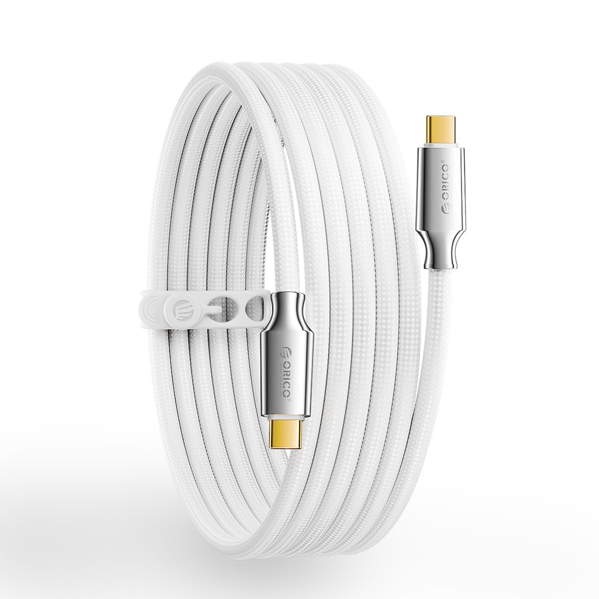 ORICO Auso - Cavo USB-C da 80 Gbps, 2 m, con ricarica rapida PD 240 W, video 8K60Hz, compatibile con Thunderbolt5/4/3 USB4, per iPhone 17/16/15, MacBook Docking - bianco