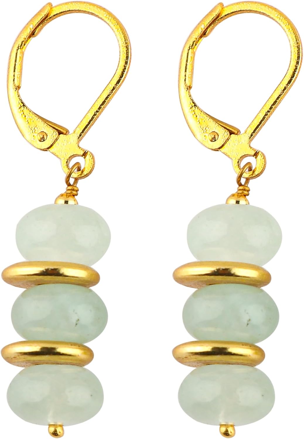 Natural Gemstone Earrings for Women, Yoga Jewelry Meditation Earring, Crystals Earring, Rondelle Beads, Energy Healing Crystals, Gift for Her |Gemstone Jewelry