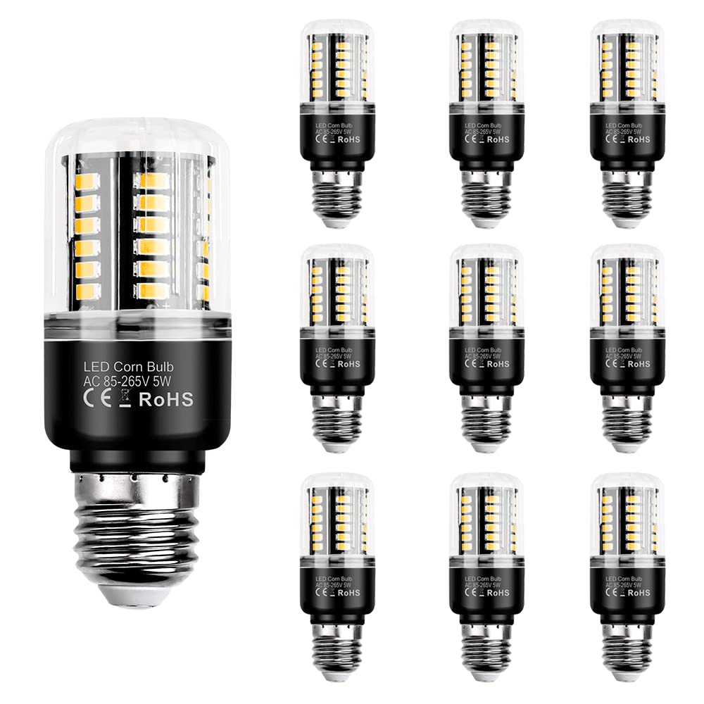 5 W 9 W 15 W 20 W 3000 K Warmweiß 6000 K Tageslichtweiß, 1000–2000 Lumen, E27-Sockel, Nicht dimmbare LED-helle Maisglühbirne, Standardersatz, 10er-Pack