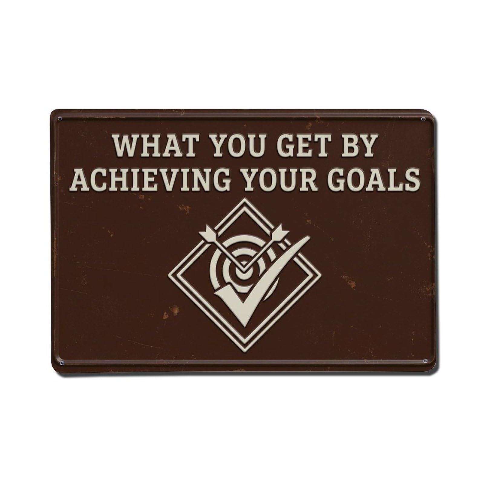 Achieve Goals Daily Boss Retro Motivational Slogans Metal Tin Sign Wall Decor for Cafe, Club, Garden Metal Poster 8x12Inch