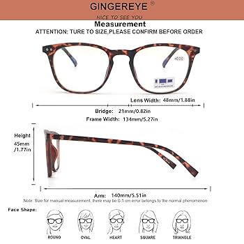 Amazon.com: GINGEREYE Reading Glasses for Women Men 2-Pack