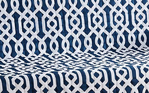 Quick Fit Ashmont Home Reversible Waterproof Microfiber Sofa Cover in Navy - Image 3