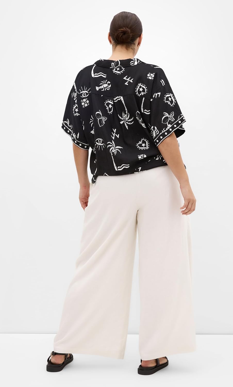 City Chic Plus Size Shirt - Resort Border Print