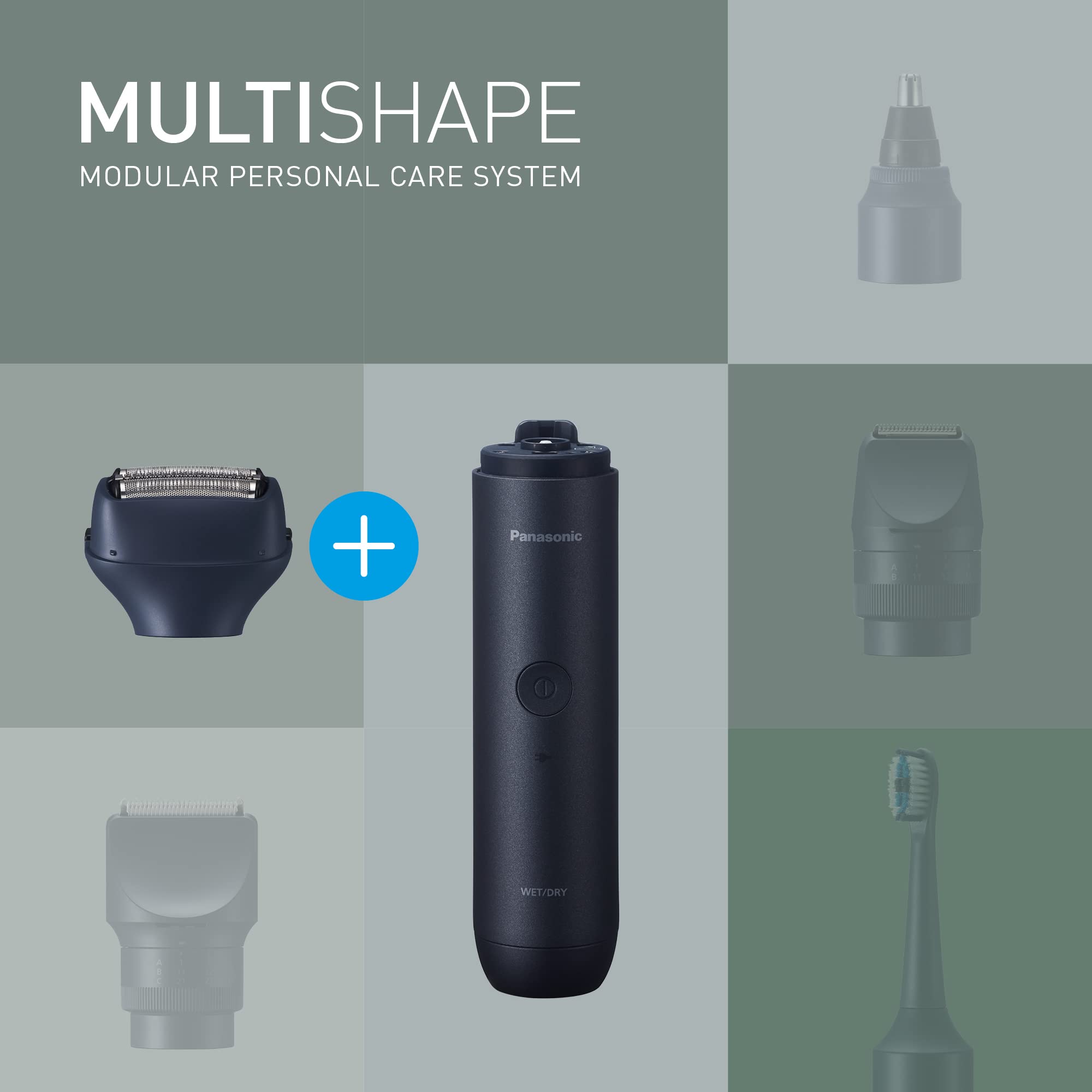 Panasonic MULTISHAPE Modulaire Personnels Soins Système ER-CSF1, Tête de rasoir électrique à 3 lames pour hommes avec batterie rechargeable Li-ion