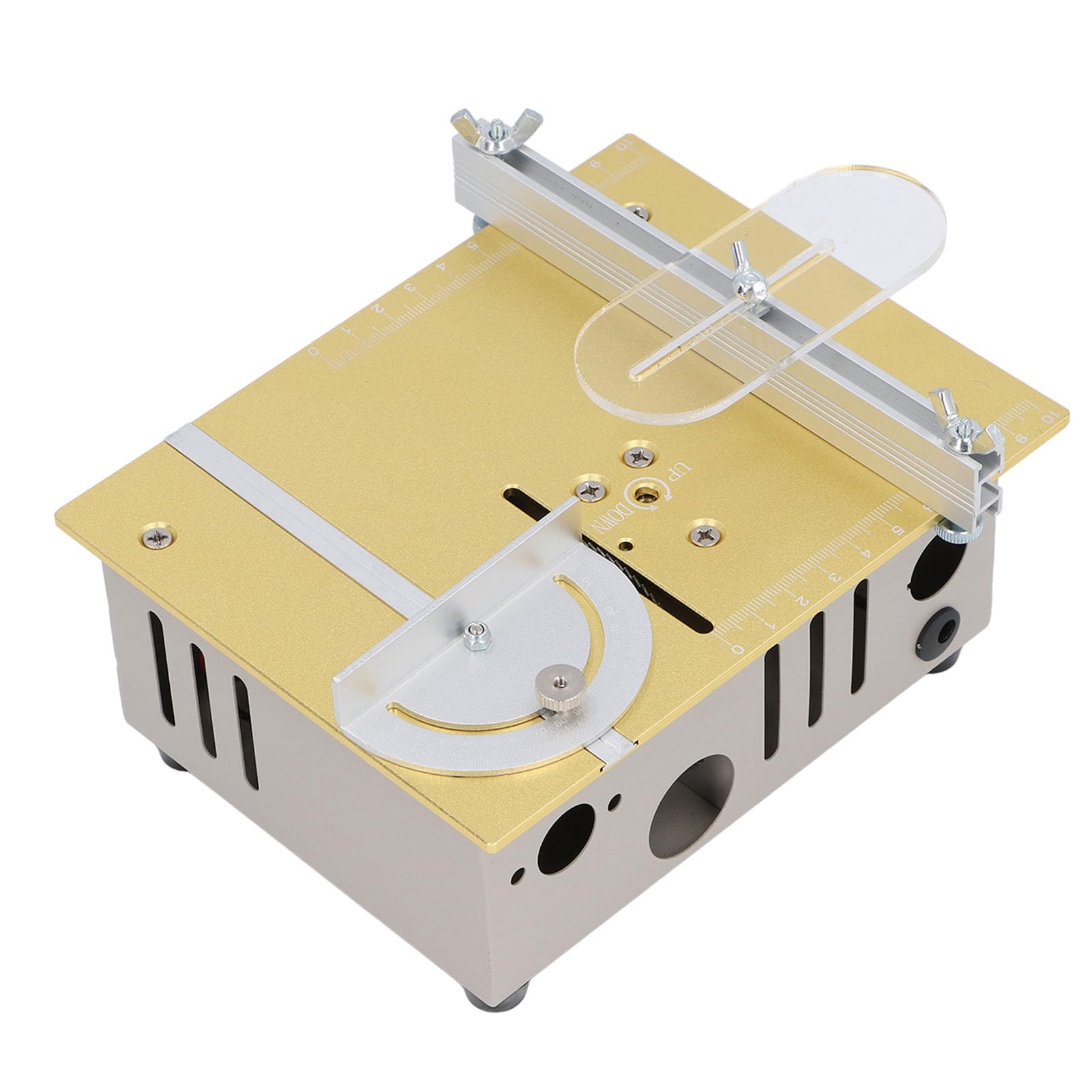 Mini Sierra de Mesa, Pequeña Cortadora de Sierra Eléctrica Portátil para Carpintería con de Hoja Ajustable, Sierra de Mesa Multifuncional de Precisión para Madera, PCB, Plástico