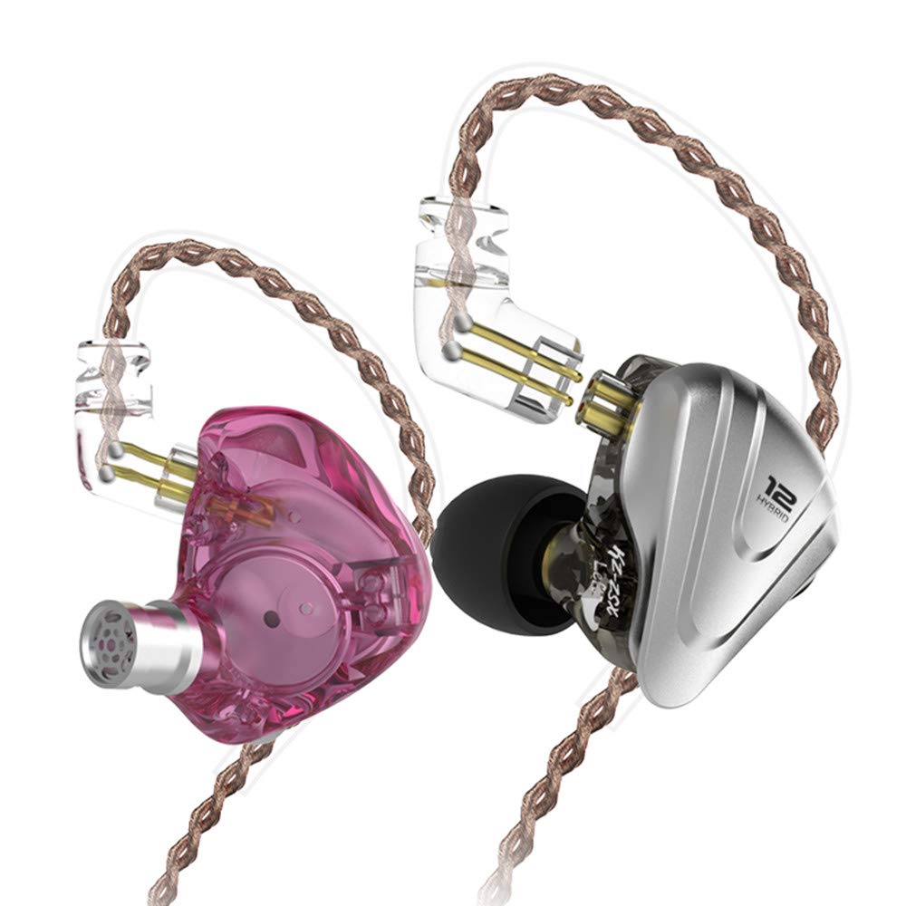 Yinyoo KZ ZSX In Ear Monitor Cuffie Auricolari di Alta Qualit¨¤ 5BA 1DD Auricolari ZSX 5 Armatura Bilanciata 1 Dynamisch Cuffie(Viola, con microfono)
