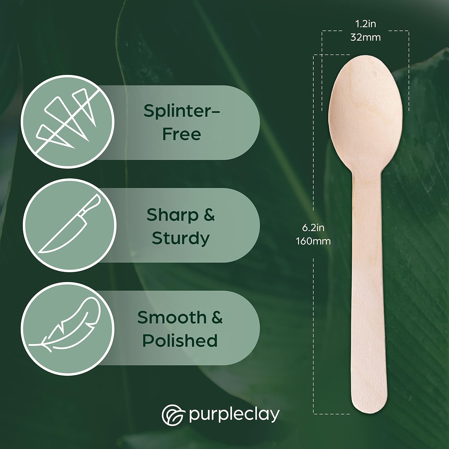 (100 Count) Disposable Wooden Spoons Set - Alternative to Plastic, Eco Friendly, Biodegradable, Compostable Cutlery Set - 50 Wood Spoons Disposable Set 1