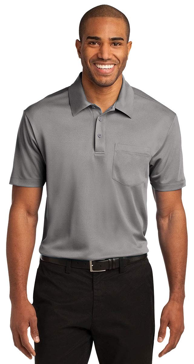 Port Authority Silk Touch Performance Pocket Polo, Gusty Grey, XX-Large