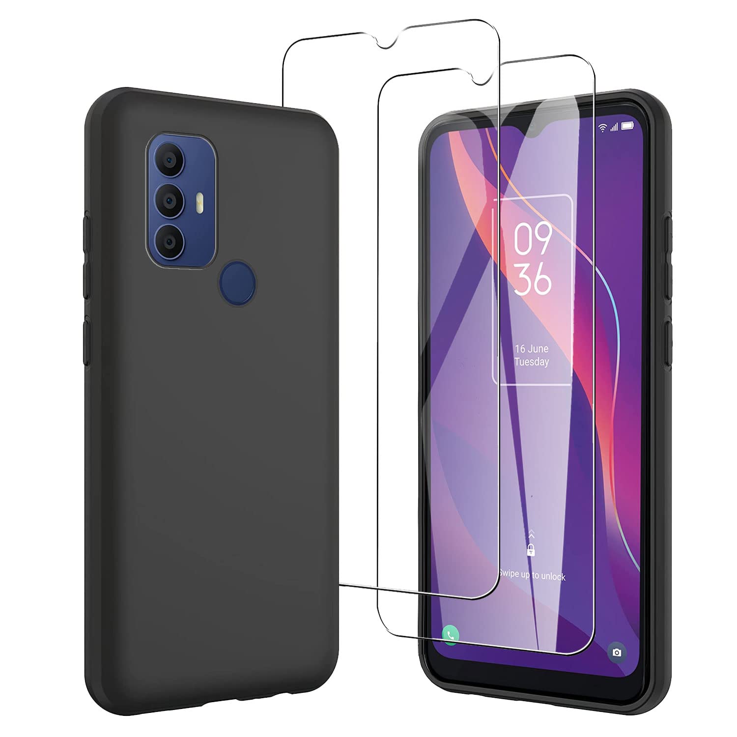 Cover Tcl 40 Se LYZXMY Cover Per TCL 50 5G (6.6") Trasparente 1 X Pellicola Protettiva In Vetro Temperato - Morbido Silicone Custodia Protettivo TPU Gel Case Tcl 403 Cover Prezzo